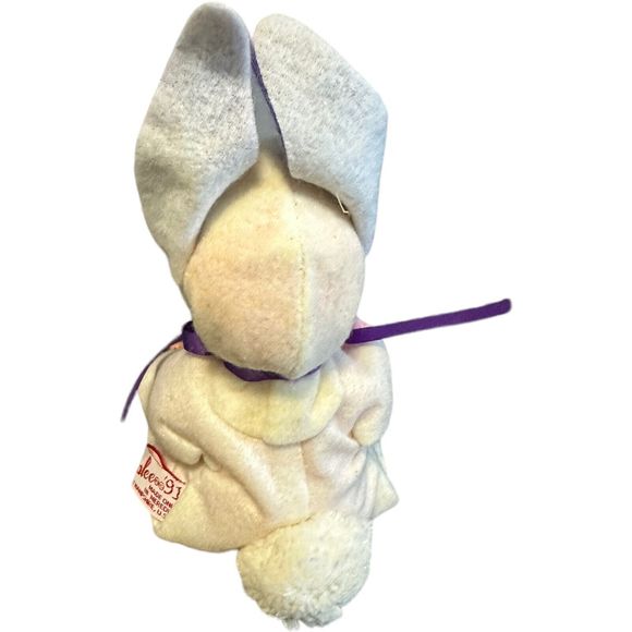 Annalee Collectible Doll 1990 Vintage Easter Pink Daisy Purple Bunny Rabbit Ears - Picture 3 of 8